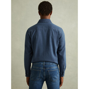 REISS MCILROY Textured Denim Overshirt